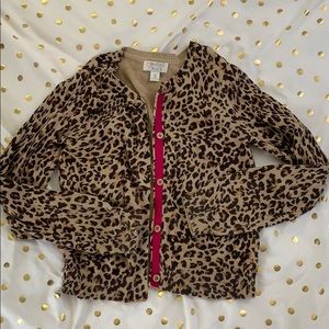 EUC cheetah print cardigan size M